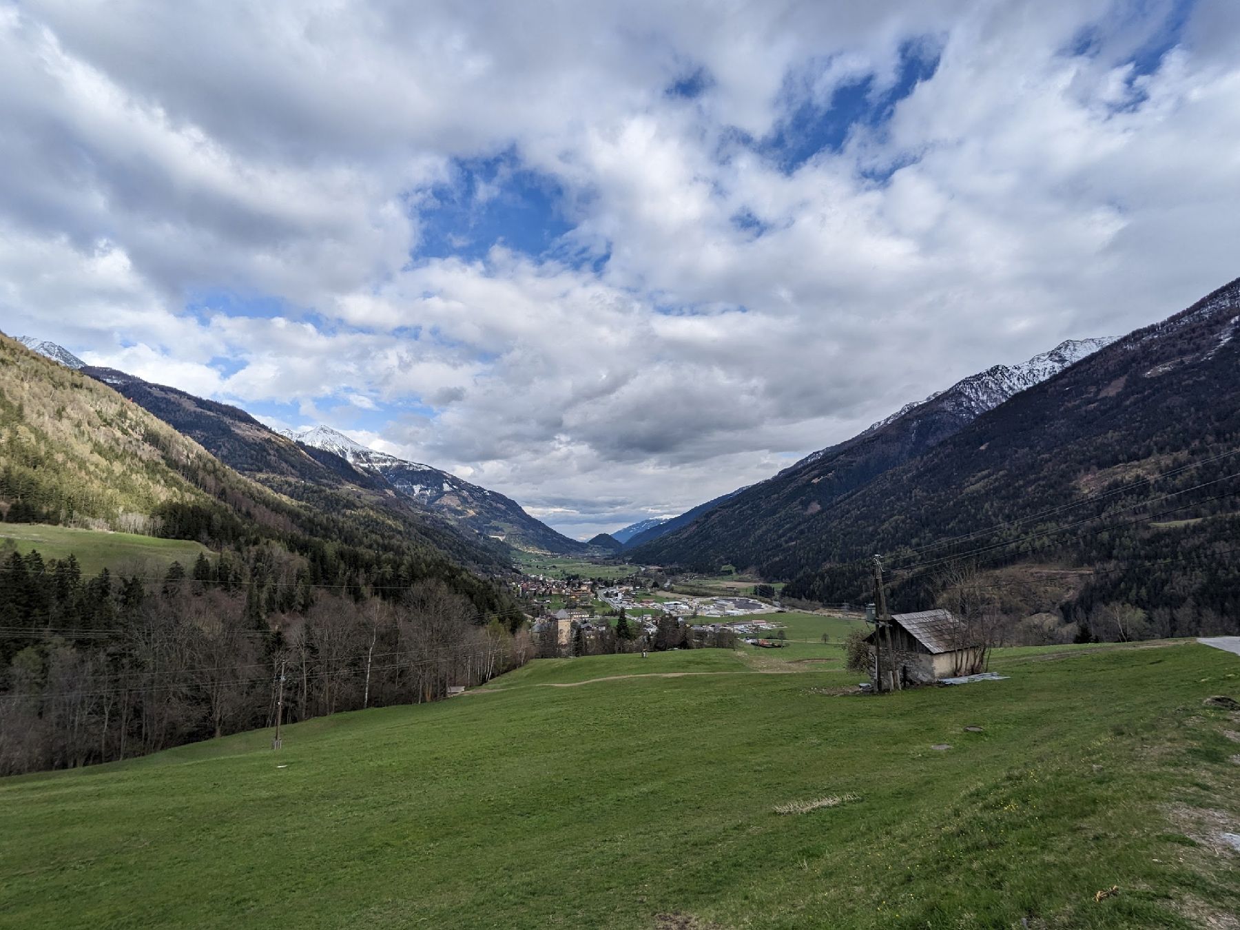 Town of Obervellach from a distant view